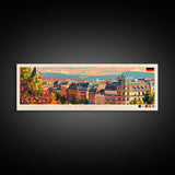 Mannheim Germany Travel Print Wall Art, Panoramic City Art, Travel Art, Wall Decor, Vacation Gift, Framed Canvas Print Or Metal Art