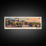 Arnhem Netherlands Wall Art, Panoramic Travel Poster, Panoramic Framed Canvas Print, City Wall Art, Wall Hanging Home Decor, Travel Art