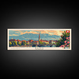 Bern Switzerland Travel Art, City Art, Framed Canvas Print or Metal Wall Art, Europe Travel Poster, Panoramic Wall Art, Extra Wide Wall Art