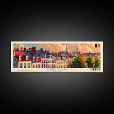 Bruges Belgium Travel Art, City Art, Framed Canvas Print or Metal Wall Art, Europe Travel Poster, Panoramic Wall Art, Extra Wide Wall Art