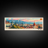 Fuenlabrada Spain Wall Art, Panoramic Travel Poster, Panoramic Framed Canvas Print, City Wall Art, Wall Hanging Home Decor, Travel Art