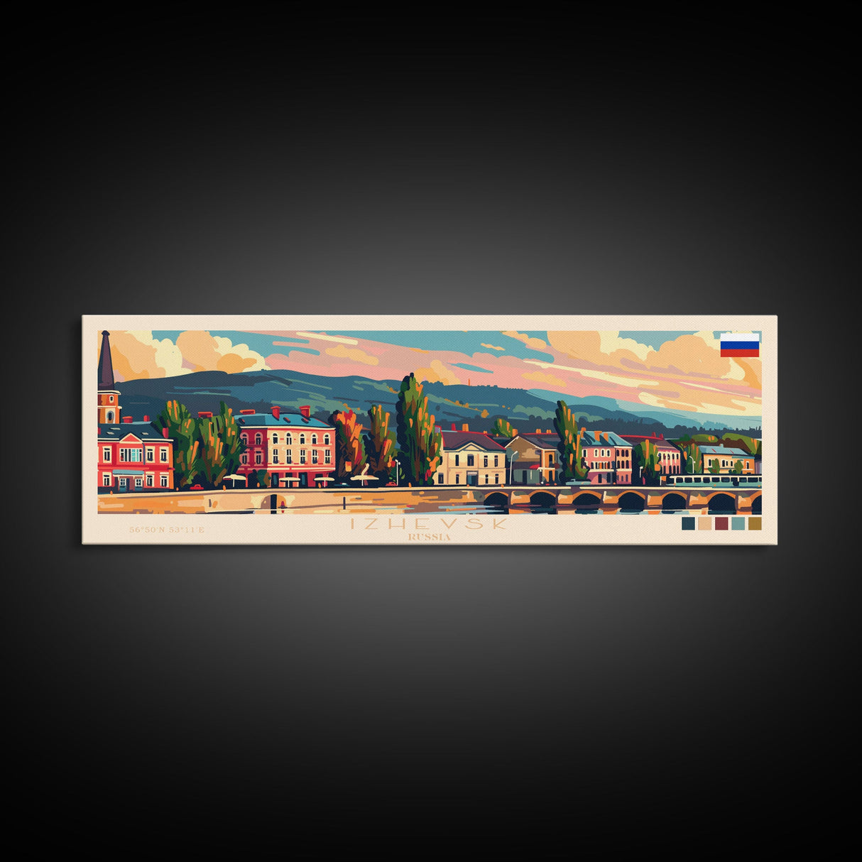 Izhevsk Russia Wall Art, Panoramic Travel Poster, Panoramic Framed Canvas Print, City Wall Art, Wall Hanging Home Decor, Travel Art