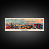 Leicester United Kingdom Travel Art, City Art, Framed Canvas Print or Metal Wall Art, Europe Travel Poster, Panoramic Wall Art, Extra Wide Wall Art