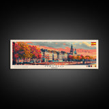 Malmo Sweden Travel Art, City Art, Framed Canvas Print or Metal Wall Art, Europe Travel Poster, Panoramic Wall Art, Extra Wide Wall Art