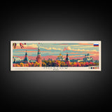 Moscow Russia Travel Print Wall Art, Panoramic City Art, Travel Art, Wall Decor, Vacation Gift, Framed Canvas Print Or Metal Art