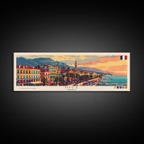 Nice France Travel Art, City Art, Framed Canvas Print or Metal Wall Art, Europe Travel Poster, Panoramic Wall Art, Extra Wide Wall Art