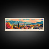 Nitra Slovakia Wall Art, Panoramic Travel Poster, Panoramic Framed Canvas Print, City Wall Art, Wall Hanging Home Decor, Travel Art