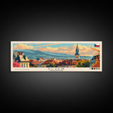 Plzen Czech Republic Wall Art, Panoramic Travel Poster, Panoramic Framed Canvas Print, City Wall Art, Wall Hanging Home Decor, Travel Art