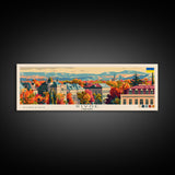 Rivne Ukraine Wall Art, Panoramic Travel Poster, Panoramic Framed Canvas Print, City Wall Art, Wall Hanging Home Decor, Travel Art