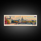 Saint Petersburg Russia Wall Art, Panoramic Travel Poster, Panoramic Framed Canvas Print, City Wall Art, Wall Hanging Home Decor, Travel Art