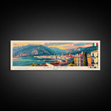 Salerno Italy Travel Art, City Art, Framed Canvas Print or Metal Wall Art, Europe Travel Poster, Panoramic Wall Art, Extra Wide Wall Art