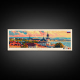 Saratov Russia Wall Art, Panoramic Travel Poster, Panoramic Framed Canvas Print, City Wall Art, Wall Hanging Home Decor, Travel Art