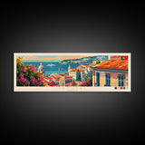 Setúbal Portugal Travel Print Wall Art, Panoramic City Art, Travel Art, Wall Decor, Vacation Gift, Framed Canvas Print Or Metal Art