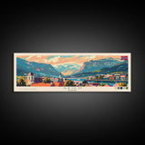 Skien Norway Travel Art, City Art, Framed Canvas Print or Metal Wall Art, Europe Travel Poster, Panoramic Wall Art, Extra Wide Wall Art