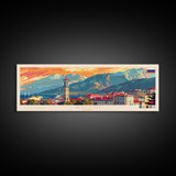 Sochi Russia Panoramic Travel Poster, Framed Canvas Print or Metal Wall Art, Travel Art, Home Decor, Panoramic Painting, Midcentury Art