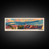 Sopron Hungary Travel Art, City Art, Framed Canvas Print or Metal Wall Art, Europe Travel Poster, Panoramic Wall Art, Extra Wide Wall Art