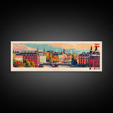 Stockholm Sweden Travel Art, City Art, Framed Canvas Print or Metal Wall Art, Europe Travel Poster, Panoramic Wall Art, Extra Wide Wall Art