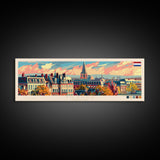 Tilburg Netherlands Wall Art, Panoramic Travel Poster, Panoramic Framed Canvas Print, City Wall Art, Wall Hanging Home Decor, Travel Art