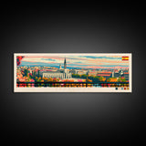 Zaragoza Spain Wall Art, Panoramic Travel Poster, Panoramic Framed Canvas Print, City Wall Art, Wall Hanging Home Decor, Travel Art