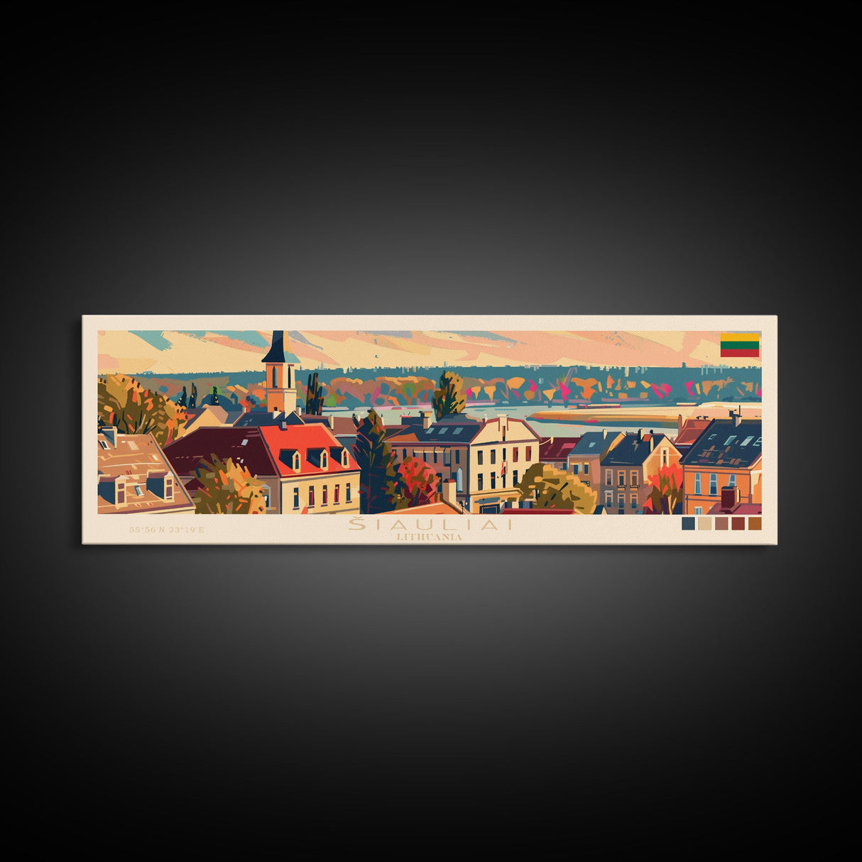 ŠIauliai Lithuania Travel Print Wall Art, Panoramic City Art, Travel Art, Wall Decor, Vacation Gift, Framed Canvas Print Or Metal Art