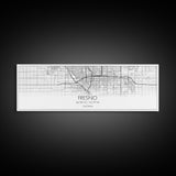 Panoramic Fresno City Map, California Art, Map Print, Minimalist Wall Art, Canvas Art, Housewarming Gift, Street Map Art, Closing Gift