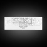 Panoramic Grand Rapids City Map, Michigan Art, Map Print, Minimalist Wall Art, Canvas Art, Housewarming Gift, Street Map Art, Closing Gift