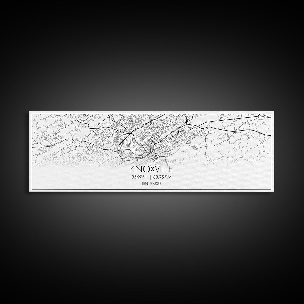 Panoramic Knoxville City Map, Tennessee Art, Map Print, Minimalist Wall Art, Canvas Art, Housewarming Gift, Street Map Art, Closing Gift