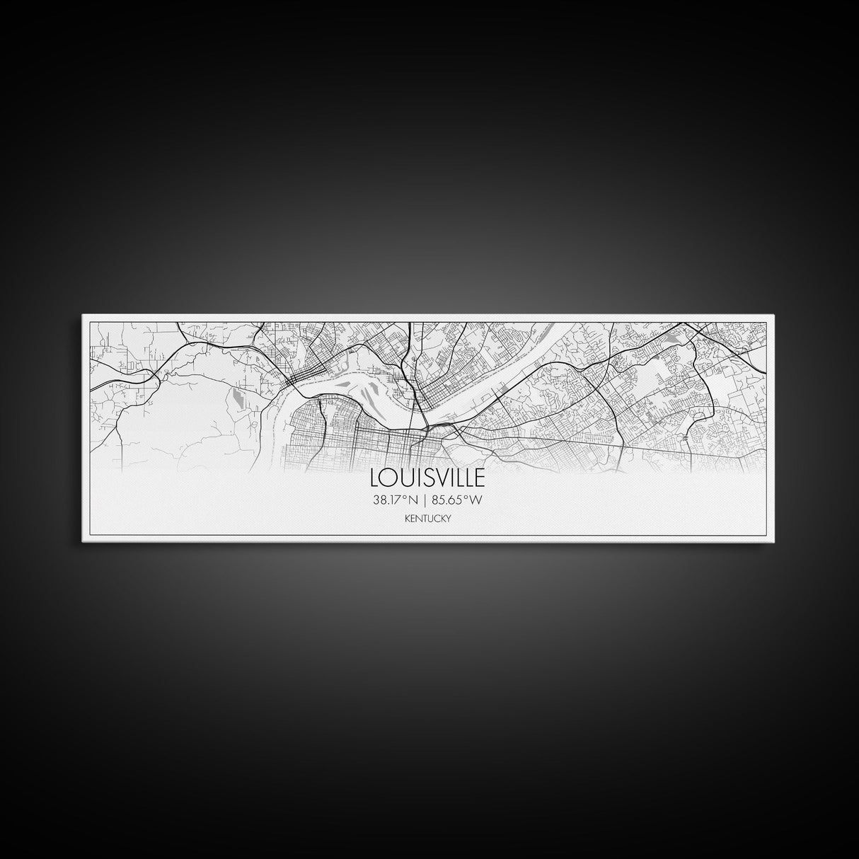 Panoramic Louisville City Map, Kentucky Art, Map Print, Minimalist Wall Art, Canvas Art, Housewarming Gift, Street Map Art, Closing Gift