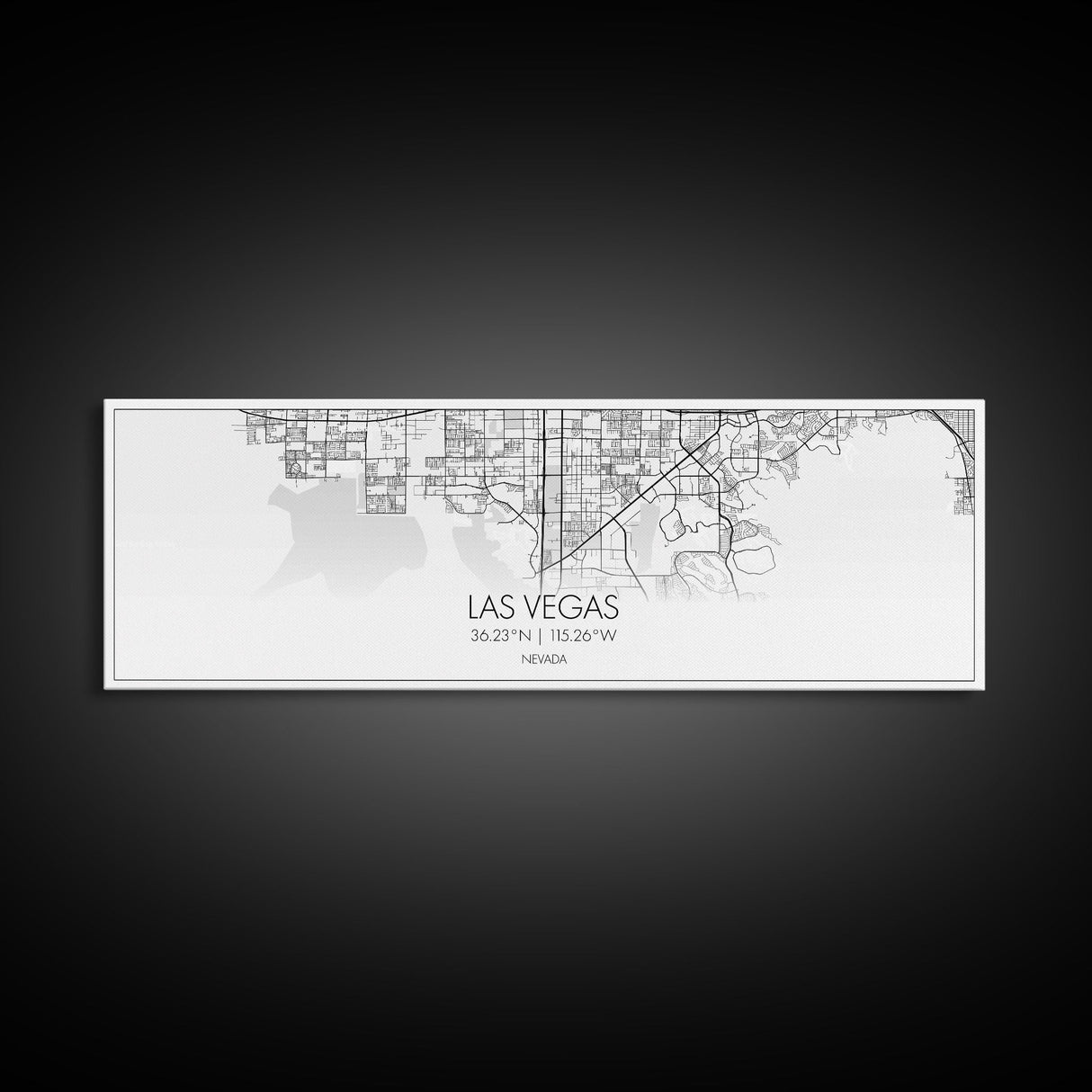 Panoramic Las Vegas  City Map, Nevada Art, Map Print, Minimalist Wall Art, Canvas Art, Housewarming Gift, Street Map Art, Closing Gift