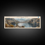 Angel Lake Nevada Panoramic Framed Canvas Print, Lake House Art, Boho Decor, Travel Poster, Nature Wall Art, Serene Scene