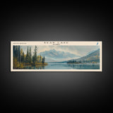 Bear Lake Alaska Framed Canvas Print, Panoramic Lake House Decor, Scenic View, Travel Poster, Rustic Art, Water Reflection