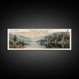 Colville Lake Framed Canvas Print, Lake House Decor, Panoramic Wide Art, Travel Poster, Modern Lake Painting, Nature Art