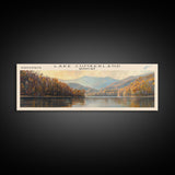 Cumberland Lake Framed Canvas Print, Lake House Art, Panoramic Wall Art, Travel Poster, Modern Lake Painting, Nature Art