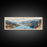 Flaming Gorge Reservoir Utah Framed Canvas Print, Lake House Art, Panoramic Wall Art, Travel Poster, Beautiful Lake Painting, Home Decor