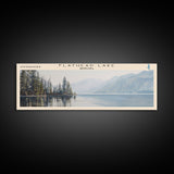 Flathead Lake Framed Canvas Print, Lake House Decor, Panoramic Wall Art, Travel Poster, Picturesque Lake Painting, Nature Art