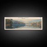 Kerr Lake Virginia Framed Canvas Print, Lake House Art, Panoramic Wall Art, Travel Poster, Stunning Lake Painting, Home Decor