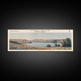 Lake Alice North Dakota Framed Canvas Print, Panoramic Lake House Decor, Wall Art, Travel Poster, Scenic Lake Painting, Nature Art