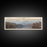 Lake Burton Georgia Framed Canvas Print, Lake House Art, Panoramic Wall Art, Travel Poster, Scenic Lake Painting, Home Decor