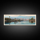 Lake Havasu Arizona Framed Canvas Print, Lake House Decor, Panoramic Wall Art, Travel Poster, Scenic Lake Painting, Nature Art