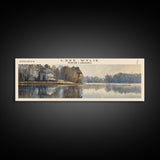 Lake Wylie North Carolina Framed Canvas Print, Lake House Decor, Panoramic Wall Art, Travel Poster, Scenic Landscape Painting, Contemporary Art