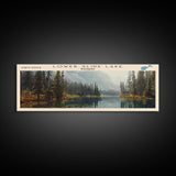 Lower Slide Lake Wyoming Framed Canvas Print, Lake House Decor, Panoramic Wall Art, Travel Poster, Landscape Painting, Bedroom Decor