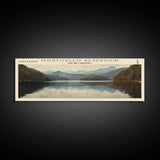 Monticello Reservoir South Carolina Framed Canvas Print, Lake House Decor, Panoramic Wall Art, Travel Poster, Scenic Landscape Painting, Contemporary Art