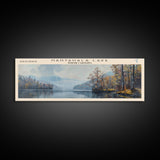 Nantahala Lake North Carolina Framed Canvas Print, Lake House Decor, Panoramic Wall Art, Travel Poster, Scenic Landscape Painting, Contemporary Art