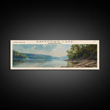 Raystown Lake Pennsylvania Framed Canvas Print, Lake House Decor, Wall Art, Panoramic Travel Poster, Scenic Landscape Painting, Modern Art