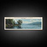 Skaneateles Lake New York Panoramic Framed Canvas Print, Lake House Decor, Wall Art, Travel Poster, Scenic Landscape, Living Room Decor