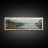 Snowbird Lake Wyoming Panoramic Framed Canvas Print, Lake House Decor, Wall Art, Travel Poster, Tranquil Landscape, Modern Art