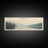 Swan Lake Montana Panoramic Wall Art, Framed Canvas Print, Lake House Decor, Travel Poster, Beautiful Landscape, Bedroom Decor