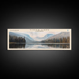 Tioga Lake California Panoramic Wall Art, Framed Canvas Print, Lake House Decor, Travel Poster, Scenic Landscape, Living Room Art