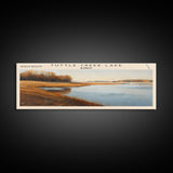 Tuttle Creek Lake Kansas Panoramic Wall Art, Framed Canvas Print, Lake House Decor, Travel Poster, Serene Landscape, Home Art