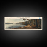 Walden Pond Massachusetts Panoramic Wall Art, Framed Canvas Print, Lake House Decor, Travel Poster, Scenic Lake Scene, Bedroom Decor